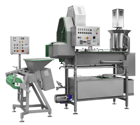 Produzione mozzarella con filatrice continua